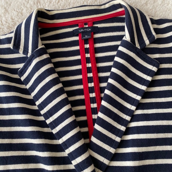Nautica - Navy/cream striped knit blazer - Picture 6 of 9